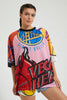 Multicolour Printed Mesh T-Shirt